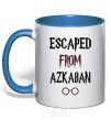 Mug with a colored handle Escaped from Azcaban royal-blue фото