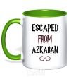 Mug with a colored handle Escaped from Azcaban kelly-green фото