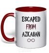 Mug with a colored handle Escaped from Azcaban red фото