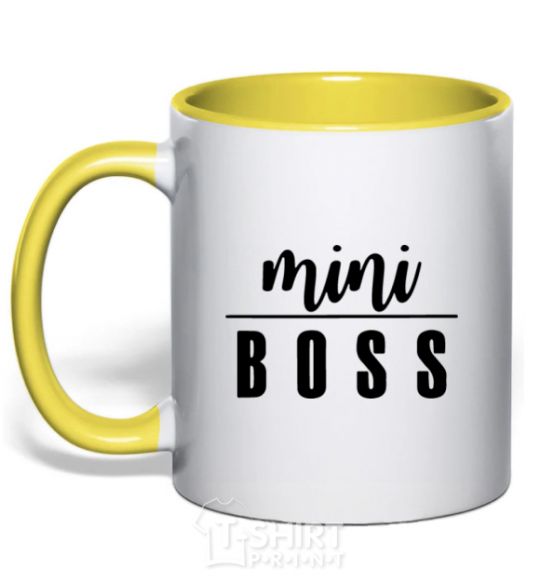 Чашка с цветной ручкой Mini boss version 2 Солнечно желтый фото