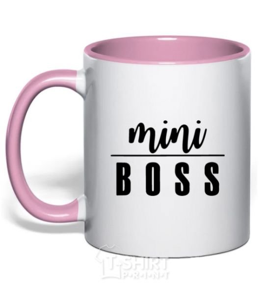 Чашка с цветной ручкой Mini boss version 2 Нежно розовый фото