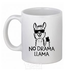 Ceramic mug No drama llama White фото