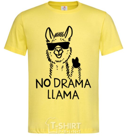 Мужская футболка No drama llama Лимонный фото