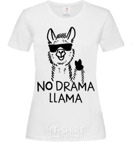 Женская футболка No drama llama Белый фото