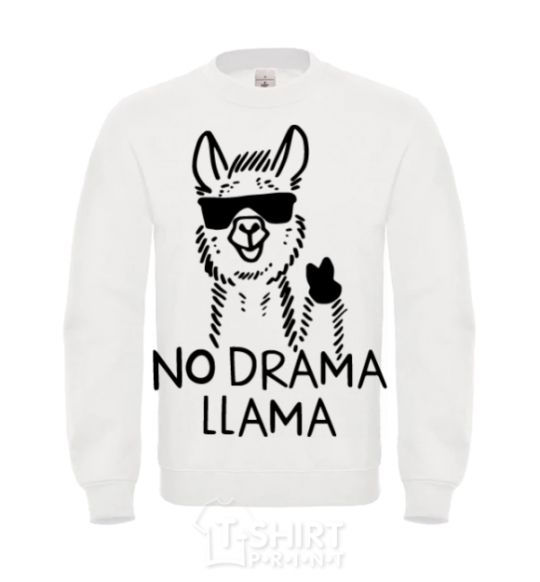 Свитшот No drama llama Белый фото