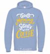 Men`s hoodie Good morning starts with coffee sky-blue фото
