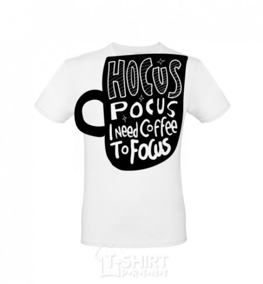 Men's T-Shirt Hocus Pocus i need coffee to focus White фото