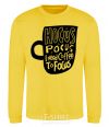 Sweatshirt Hocus Pocus i need coffee to focus yellow фото