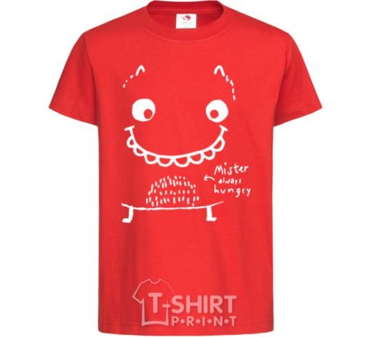 Kids T-shirt Mister always hungry red фото