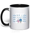Mug with a colored handle Stay cool black фото