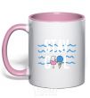 Mug with a colored handle Stay cool light-pink фото