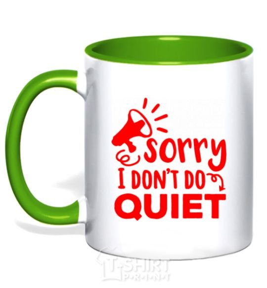 Mug with a colored handle Sorry i don't quiet kelly-green фото