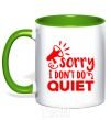 Mug with a colored handle Sorry i don't quiet kelly-green фото