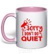 Mug with a colored handle Sorry i don't quiet light-pink фото