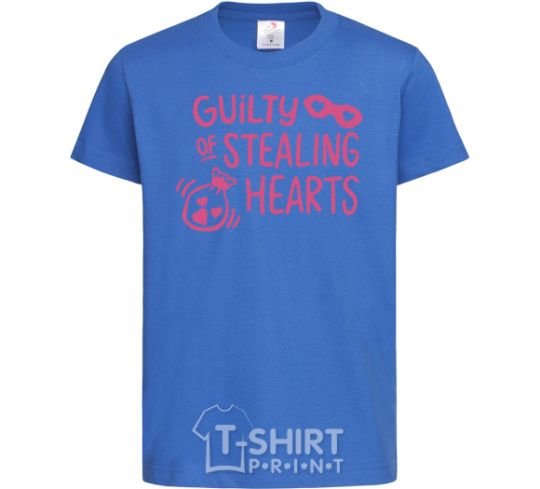 Kids T-shirt Guilty of stealing hearts royal-blue фото