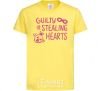 Kids T-shirt Guilty of stealing hearts cornsilk фото