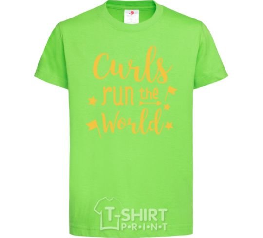 Kids T-shirt Curls run the world orchid-green фото