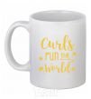 Ceramic mug Curls run the world White фото