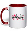 Mug with a colored handle Adorable red фото