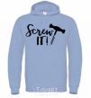 Men`s hoodie Screw it sky-blue фото