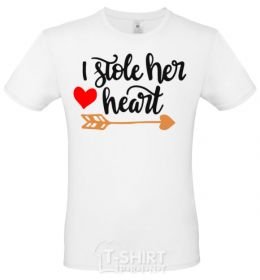 Men's T-Shirt I stole her heart White фото