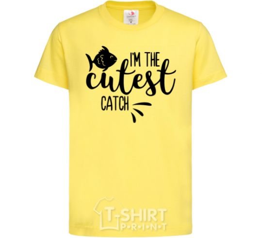 Детская футболка I am the cutest catch Лимонный фото