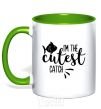 Mug with a colored handle I am the cutest catch kelly-green фото