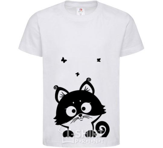 Kids T-shirt Kitten White фото