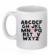 Ceramic mug Alphabet White фото