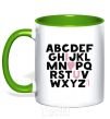 Mug with a colored handle Alphabet kelly-green фото