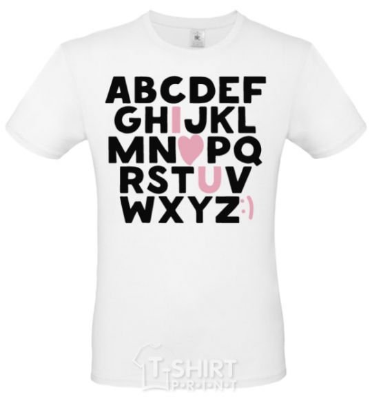 Men's T-Shirt Alphabet White фото