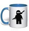 Mug with a colored handle Lego warrior royal-blue фото