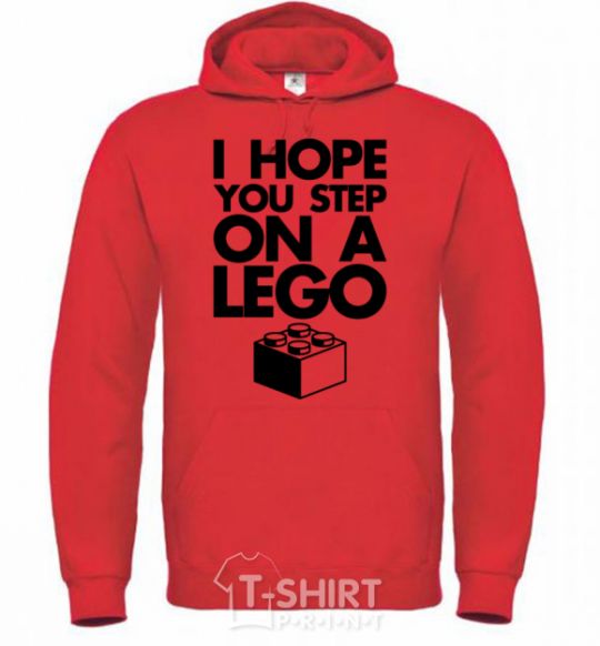 Men`s hoodie I hope you step on a lego bright-red фото
