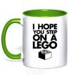 Чашка с цветной ручкой I hope you step on a lego Зеленый фото