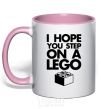 Чашка с цветной ручкой I hope you step on a lego Нежно розовый фото