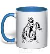 Mug with a colored handle Rapunzel V.1 royal-blue фото