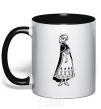 Mug with a colored handle Anna black фото