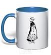 Mug with a colored handle Anna royal-blue фото