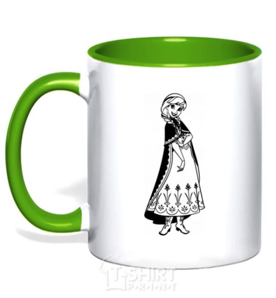 Mug with a colored handle Anna kelly-green фото