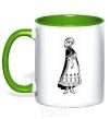 Mug with a colored handle Anna kelly-green фото