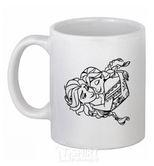 Ceramic mug Anna and Elsa White фото