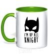 Mug with a colored handle I am up all night kelly-green фото