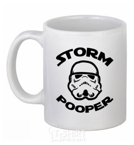 Чашка керамическая Storm pooper Белый фото