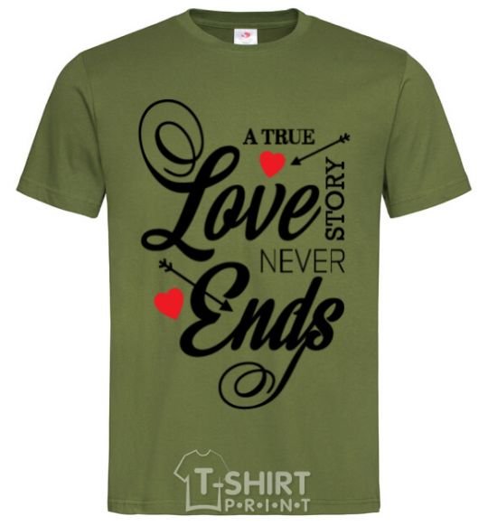 Men's T-Shirt A true love story never ends millennial-khaki фото