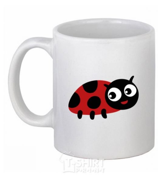 Чашка керамическая Ladybug Белый фото