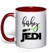 Mug with a colored handle Baby Jedi red фото