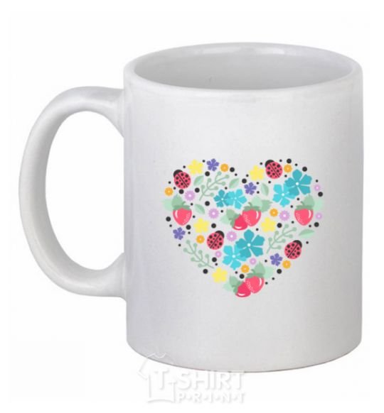 Ceramic mug Spring print White фото