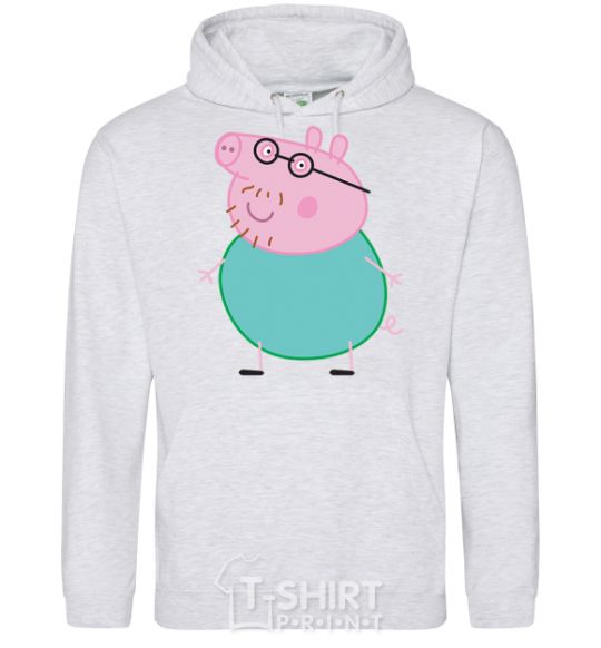 Men`s hoodie Papa Pig sport-grey фото