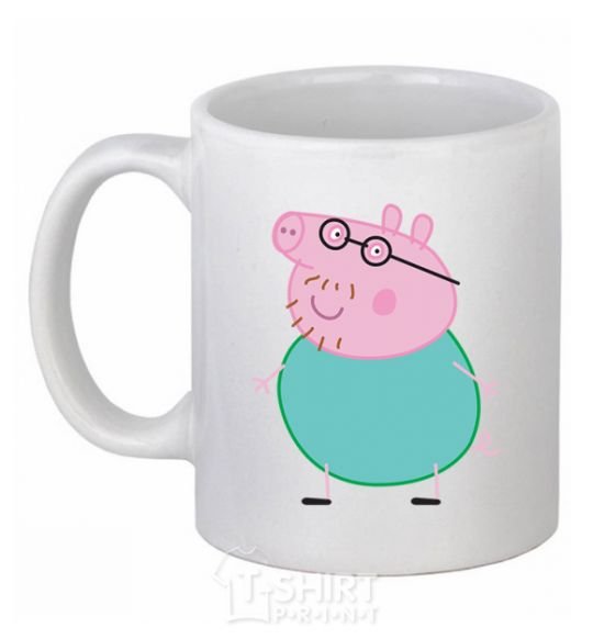 Ceramic mug Papa Pig White фото