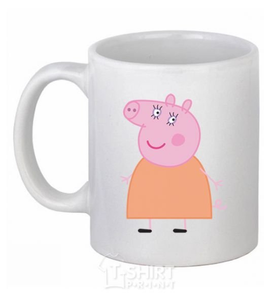 Ceramic mug Mama Piggy White фото